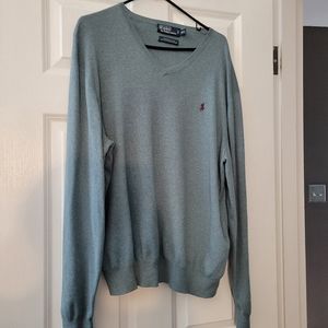 Mens Blue/Green Polo Sweater